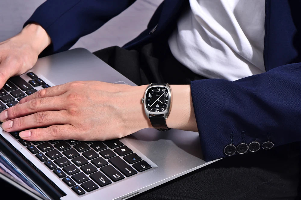 RollsTimi 2026 New Men's Watches Top Brand Luxury Oval Quartz Watch For Men Fashion Watch Man Waterproof VH31 Clock Gift Leathe