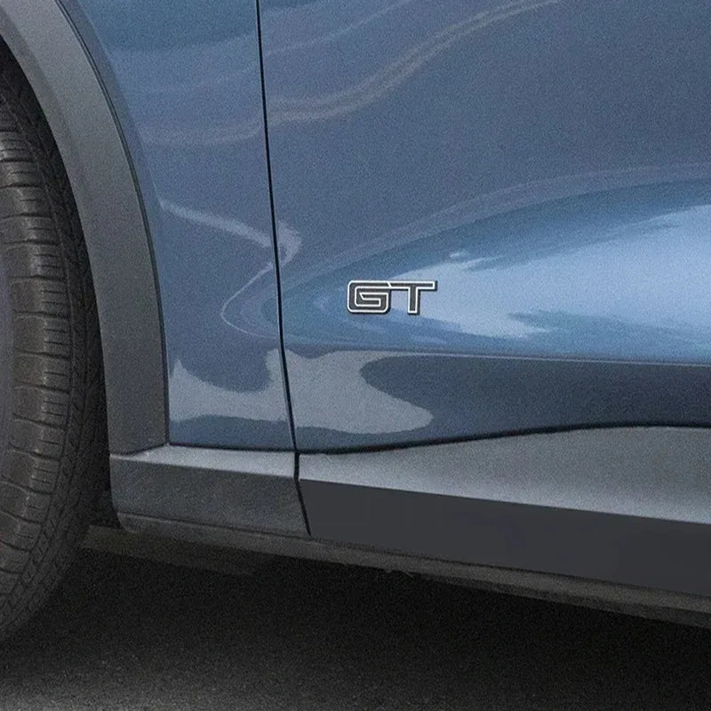 3D GT Logo Sticker for Ford Mustang Mach-E Door Trunk GT Zinc Alloy Creative Emblem Badge Stickers Car Decoration Accessories