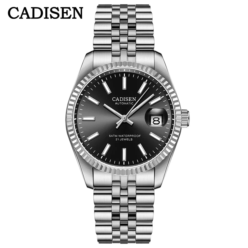 CADISEN Men Mechanical Watch Top Brand Luxury Japan MIYOTA 8215 Automatic Watch Business Stainless Steel Waterproof Watch Men