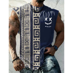 Summer New Men's Vest T Shirt Patterned Tribal Round Neck Clothing Daily Fitness Sports Vintage Sleeveless Printed Ethnic Tops