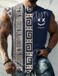 Summer New Men's Vest T Shirt Patterned Tribal Round Neck Clothing Daily Fitness Sports Vintage Sleeveless Printed Ethnic Tops