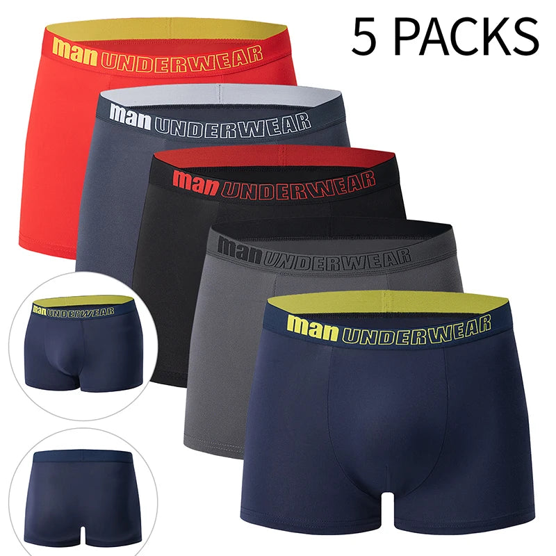 4/5 Uds. Pantalones cortos estampados de talla europea y americana a la moda para hombre, ropa interior cómoda de talla grande para hombre, bañador Sexy