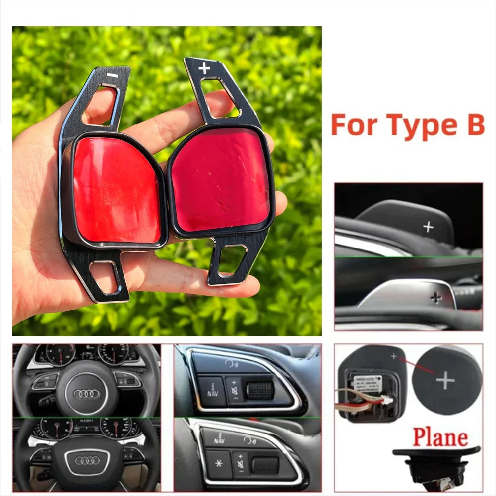 Aluminum Steering Wheel Paddle Shifter Extension for Audi A3 S3 8V A4 S4 A5 S5 B8.5 A6 S6 A7 S7 C7 Q5 Q7 2013 2014 2015 2016