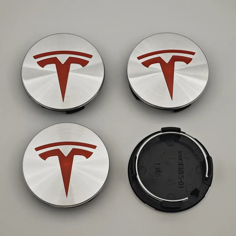 4Pcs 56mm ABS Tesla Wheel Center Hub Cap Emblem Logo Car Rims Cover Hubcap For Tesla Model 3 Y X S Original Badge Accessories