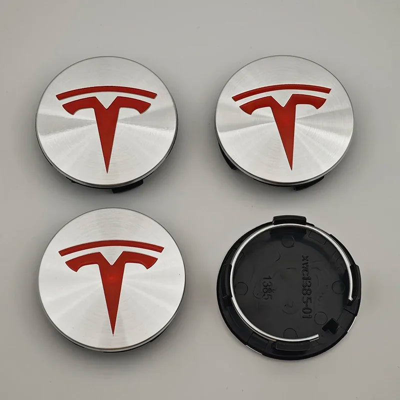 4Pcs 56mm ABS Tesla Wheel Center Hub Cap Emblem Logo Car Rims Cover Hubcap For Tesla Model 3 Y X S Original Badge Accessories
