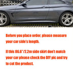 For 2015+ Mercedes-Benz Accessories W205 C63 C43 4Doors AMG C-Class Side Skirt Extension Diffusor 8Pcs ABS Lip