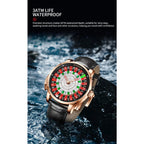 PINDU Design New NH35A Mechanical Watches Men Push Button Turn Russian Roulette Game Sapphire Mirror Diamond Dial Men's Watch