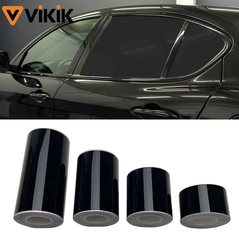 3/5/7/10CM Black Glossy Vinyl Stripes Car Tape Waterproof Window Trim Film for Hood Roof Pillar