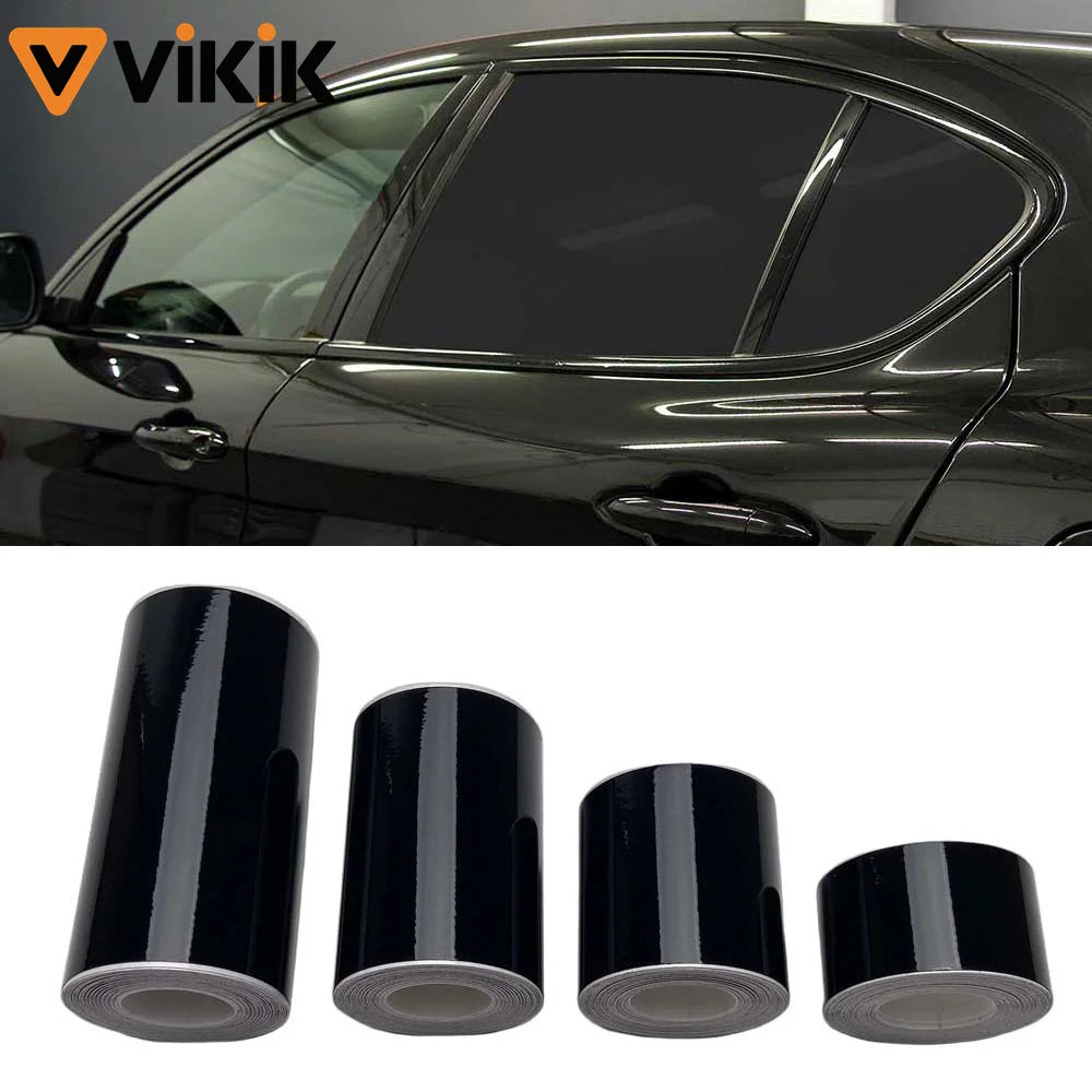 3/5/7/10CM Black Glossy Vinyl Stripes Car Tape Waterproof Window Trim Film for Hood Roof Pillar