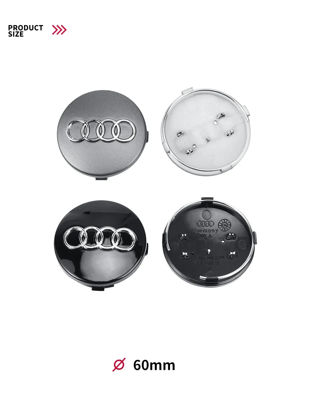 4pcs 60/61/68/69mm Car Wheel Center Hub Cap Rim Cover Car Goods For Audi B7 B5 B6 B8 B9 8P A3 A4 A5 A6 A7 A8 Q3 Q5 Q7 Q8 A1 8V