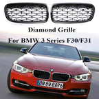 Kidney Front Racing Grille Chrome Black Silver Points Diamond Style Grill For BMW 3 Series F30 F31 2012-2019 320i 328i 330i 340i