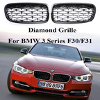 Kidney Front Racing Grille Chrome Black Silver Points Diamond Style Grill For BMW 3 Series F30 F31 2012-2019 320i 328i 330i 340i