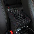 Checkered PU Leather Car Armrest Pad Embroidered Center Console Interior Accessory for All Seasons  WOMEN