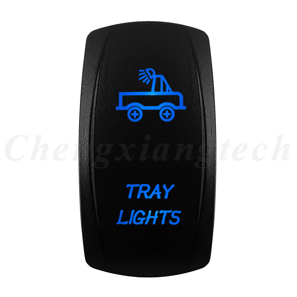 12V 20A Blue Led Car Boat Laser Rocker Switch ON OFF, (ON) OFF, ON OFF ON, (ON) OFF ON, (ON) OFF (ON) Waterproof