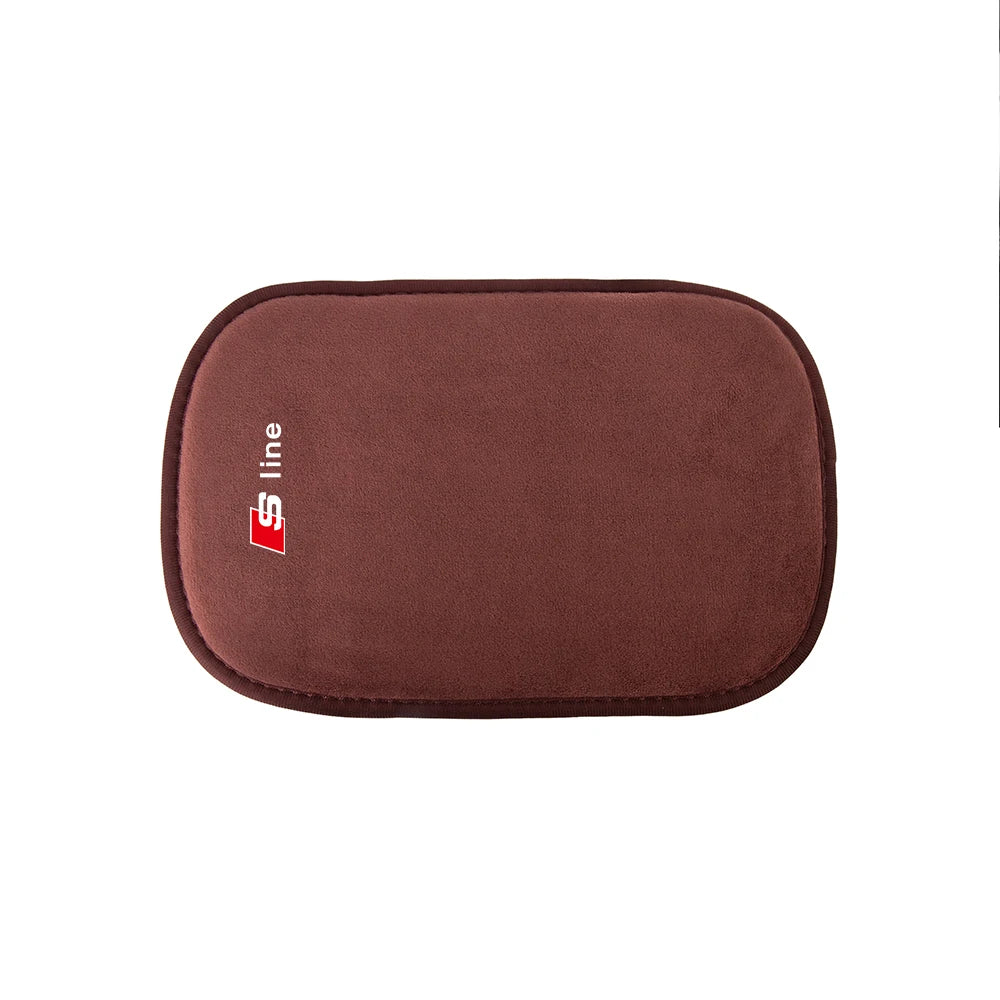 Suede Leather Armrest Mat Arm Rest Protection Cushion Auto Armrest Valve Cap For Audi Sline S3 A4 S4 TT Q1 C2 Q3 S7 B8 B9 8P 8V