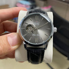 Orient Men's Automatic Open Heart Watch Blue Dial Stainless Steel Band Casual Dress Wristwatch 30M Water Resistant Fashion Watch