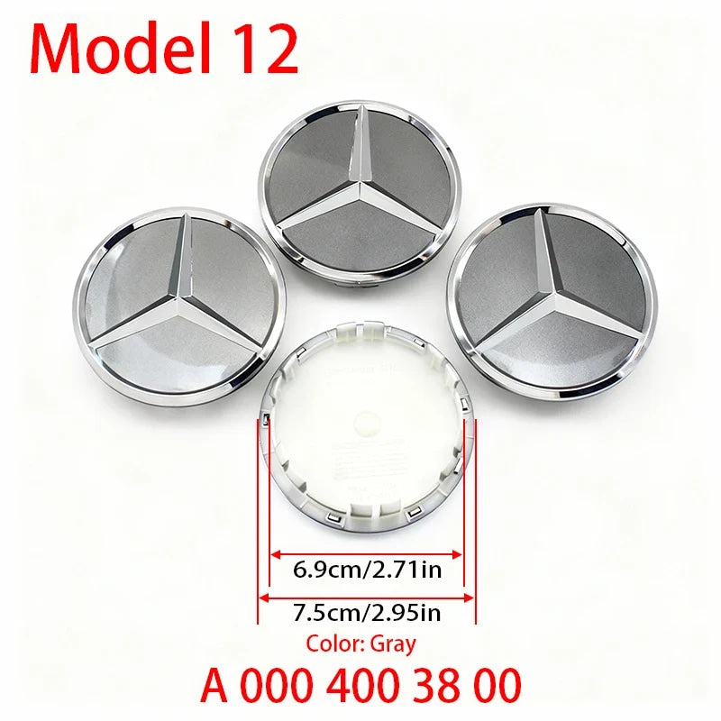 4Pcs 60mm 75mm Car Wheel Center Hub For Mercedes Benz AMG class W205 W203 GLC GLK W206 W220 W211 A180 Cap Rim Cover Accessories