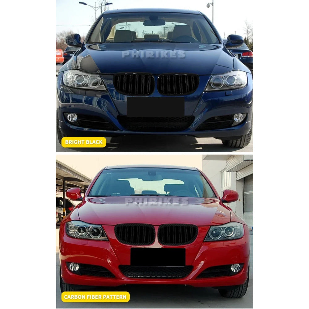 Pair Gloss Matt Carbon Black 3 Color Front Kidney Grille For BMW E92 E93 M3 2006-2009 Racing Grills
