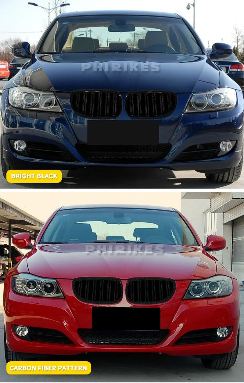 Pair Gloss Matt Carbon Black 3 Color Front Kidney Grille For BMW E92 E93 M3 2006-2009 Racing Grills