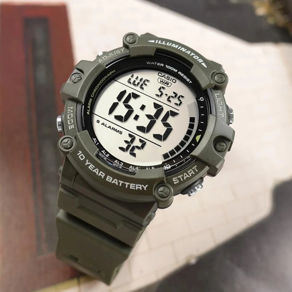 Casio Men's Large Dial Multi-Function Electronic Watch Simple Clear Display AE-1500WHX-1A/3A