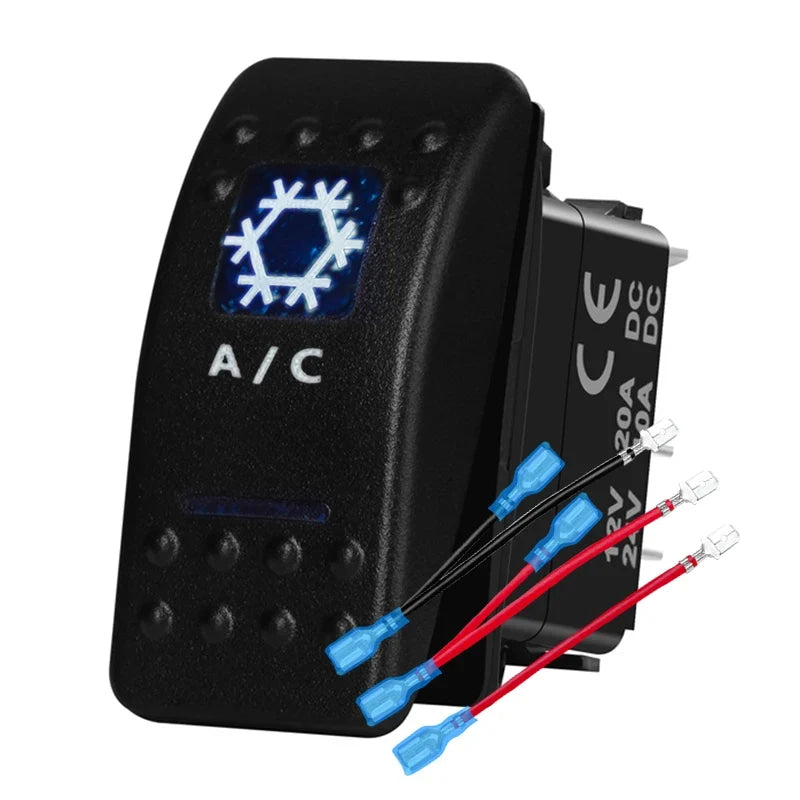 12v/24v Blue Led Light 5 Pin On Off SPST Rocker Switch 7 Pin On Off On ARB Carling Style Car Boat Waterproof Push Switch