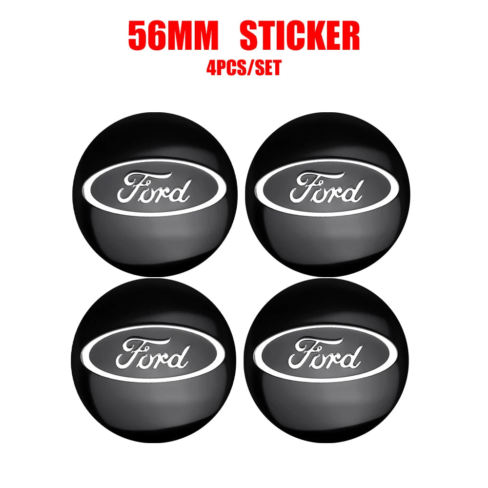 56mm Car Wheel Center Hub Cover Stickers Hub Decals For Ford Mustang Mondeo Focus Fusion Kuga Transit Edge Decoration Accesorios