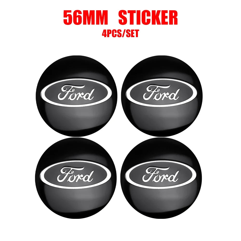 56mm Car Wheel Center Hub Cover Stickers Hub Decals For Ford Mustang Mondeo Focus Fusion Kuga Transit Edge Decoration Accesorios
