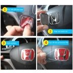 Car Steering Wheel Emblem Badge Sticker for HONDA Jazz Fit Accord Civic CRV Odyssey City Jade Insight Elysion CRZ Accessories