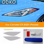 Car Headlight Protection Tint Film Smoke Black TPU Transparent Light Sticker For Chevrolet Corvette C7 C8 2014-On Accessories