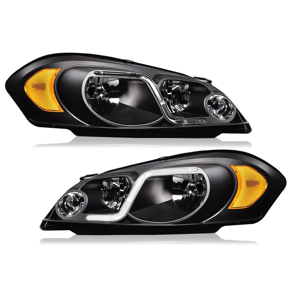 Led Drl Headlights Assembly Compatible with Chevy Monte Carlo 2006-2007/Chevy Impala 2006-2013/Chevy Impala Limited 2014-2016