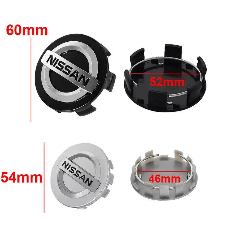 4pcs 54/60mm Car Wheel Center Emblem Hub Cover for Nissan Teana Altima Livina Micra Navara Qashqai Sylphy X-Trail Accessories