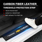 Car Door Threshold Scuff Plate Carbon Fiber Decals Stickers For Chevrolet Cruze Impala Malibu Silverado Cobalt Impala Onix Tahoe