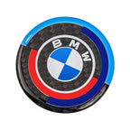 4.5CM 4.8CM Carbon Fibre Car Center Console Knob Stickers Decoration Accessories For BMW 1 2 3 4 5 6 Series GT Z4 X3 X4 X5 X6 X7