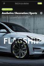 4PCS for Model 3 (2017-2023) 18 Inch Blade Wheel Cover Hubcaps Whirl Cap Rim Cover Replacement Wheel Cap Accessories for Tesla