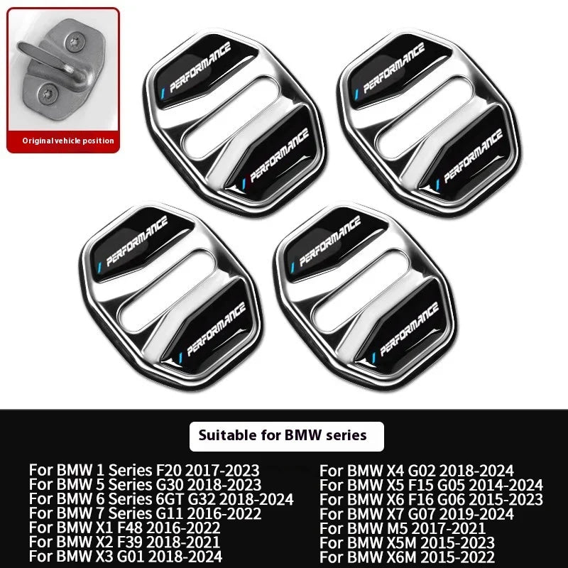 4pcs Car Door Lock Cover For BMW3 5Series X1X3X4X5 G01 G20 G32 F48 G45 G02 F15 G05 G07 G60 Anti Rust Protective Trim accessories