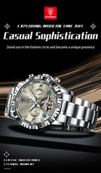 POEDAGAR Luxury Men Wristwatch Hollow Tourbillon Luminous Date Week Man Clock Automatic Mechanical Stainless Steel Men's Watches