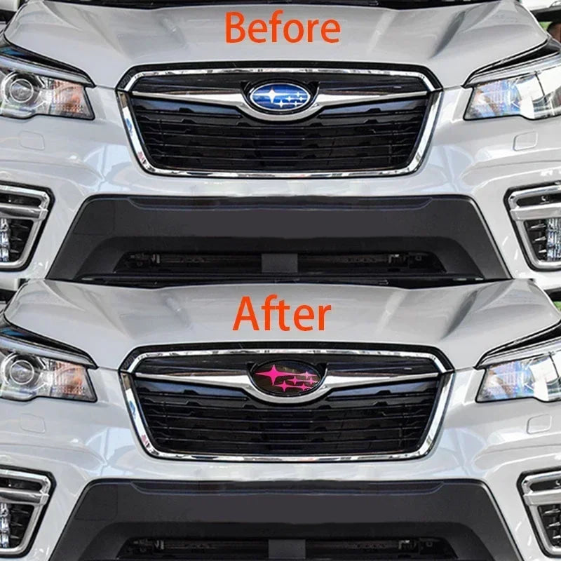 2Pcs Acrylic Car Front Rear Logo Emblem Sticker For Subaru STI XV Impreza BRZ WRX Legacy Outback Auto Hood Trunk Badge Cover