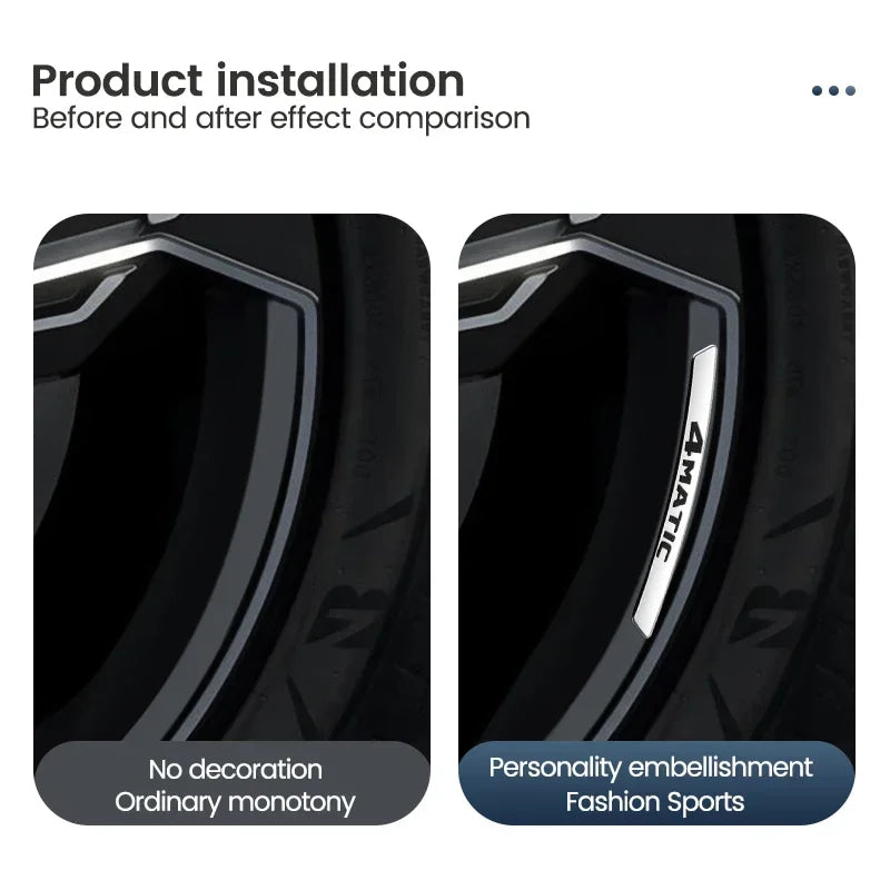 4Pcs Metal Car Wheel Hub Sticker Decorative Accessories For Mercedes Benz AMG GLE GLC W205 W206 W203 W204 W210 W212 W213
