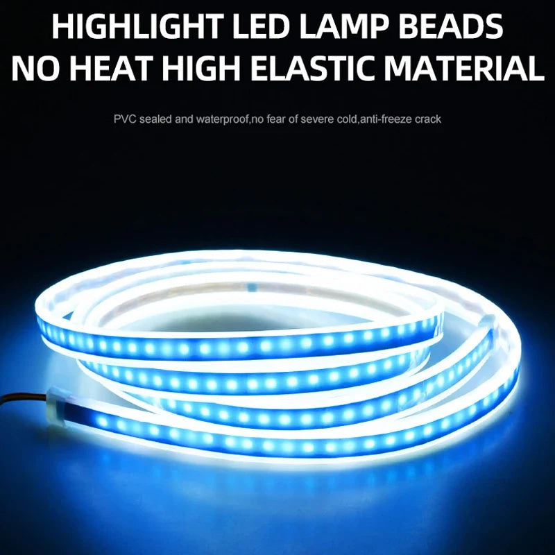 Dynamic Car LED Hood Light 12V Daytime Running Light Start-scan Engine Guide Light Waterproof Decorative Ambient Light Strip