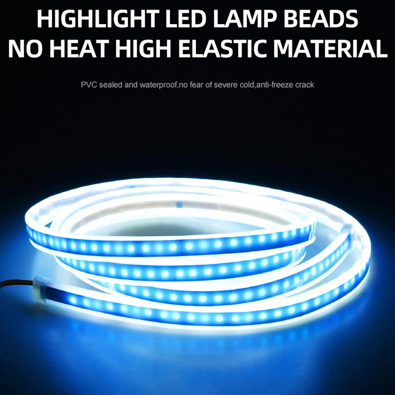 Dynamic Car LED Hood Light 12V Daytime Running Light Start-scan Engine Guide Light Waterproof Decorative Ambient Light Strip