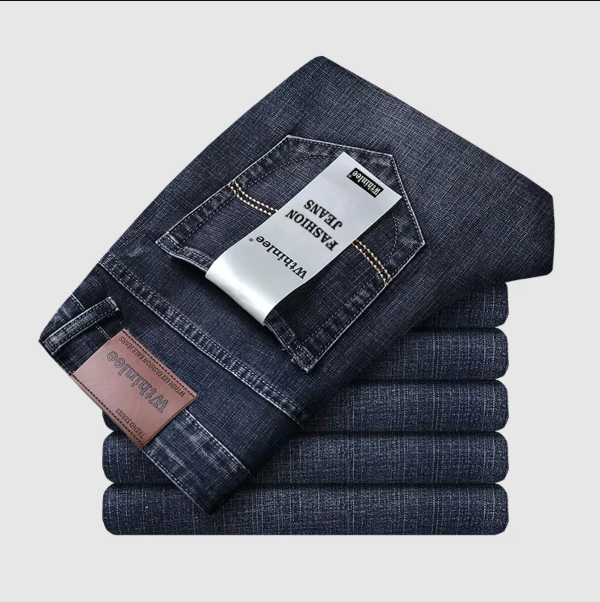 Wthinlee, Nuevos Jeans Casuales para Hombre, Corte Recto, Elásticos, Clásicos, Azules y Negros, Pantalones de Mezclilla para Trabajo, Ropa Masculina