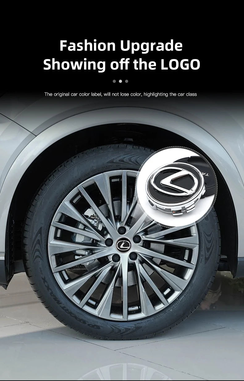 4Pcs Lexus F SPORT Car Wheel Center Hub Caps Cover Accessories for Plug-in Hybrid ES UX 300e GS GX IS LS CT NX RX 350h 450h
