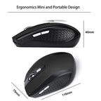 Ratón inalámbrico 2,4G, ratón para juegos de 2,4 Ghz, ratón óptico inalámbrico 6D, Mini ratón silencioso delgado DPI1600 para Macbook, PC y portátil