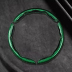 2/3PCS Laser Carbon Fiber Silicone Car Steering Wheel Cover 1K Micro Fiber Leather PVC Wheel Booster Cover Non-Slip Universal