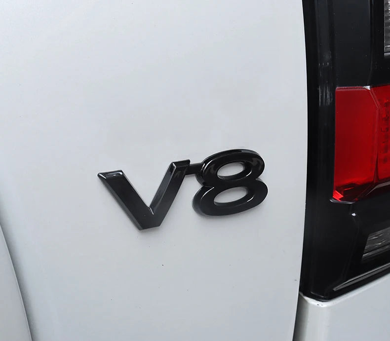 For Toyota Land Cruiser 200 Prado 120 150 Car Logo Displacement V8/TX/TXL/5.7/V6/Black Letter Sticker Car Decoration Accessories