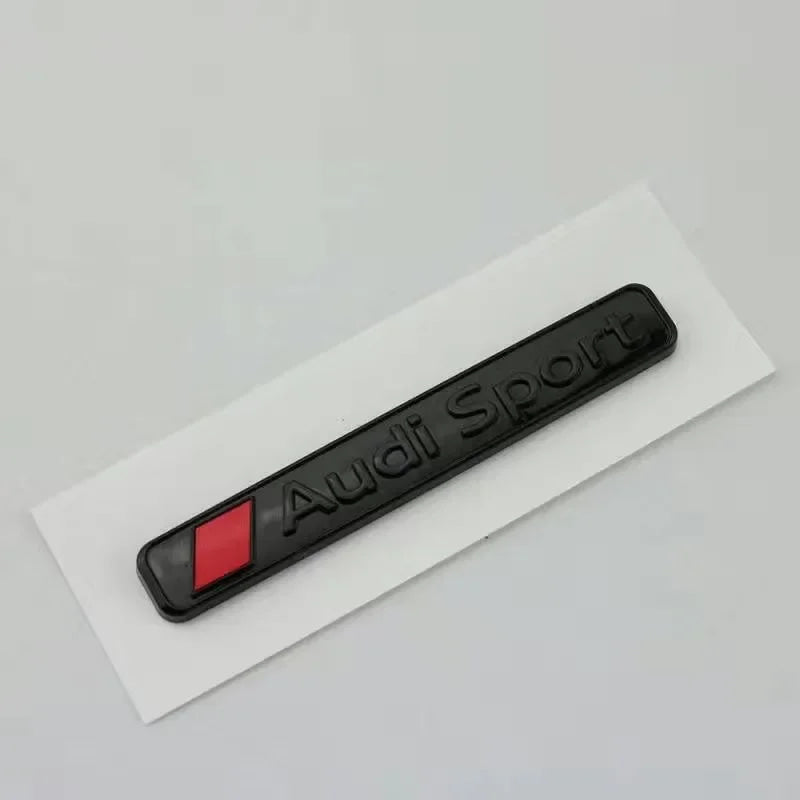 2PCS 4Ring logo ABS Black Car Hood Front Grill Emblem Rear Trunk Badge Sticker 2P S3 1P Audi Sport For AUDI S3 2010-2020