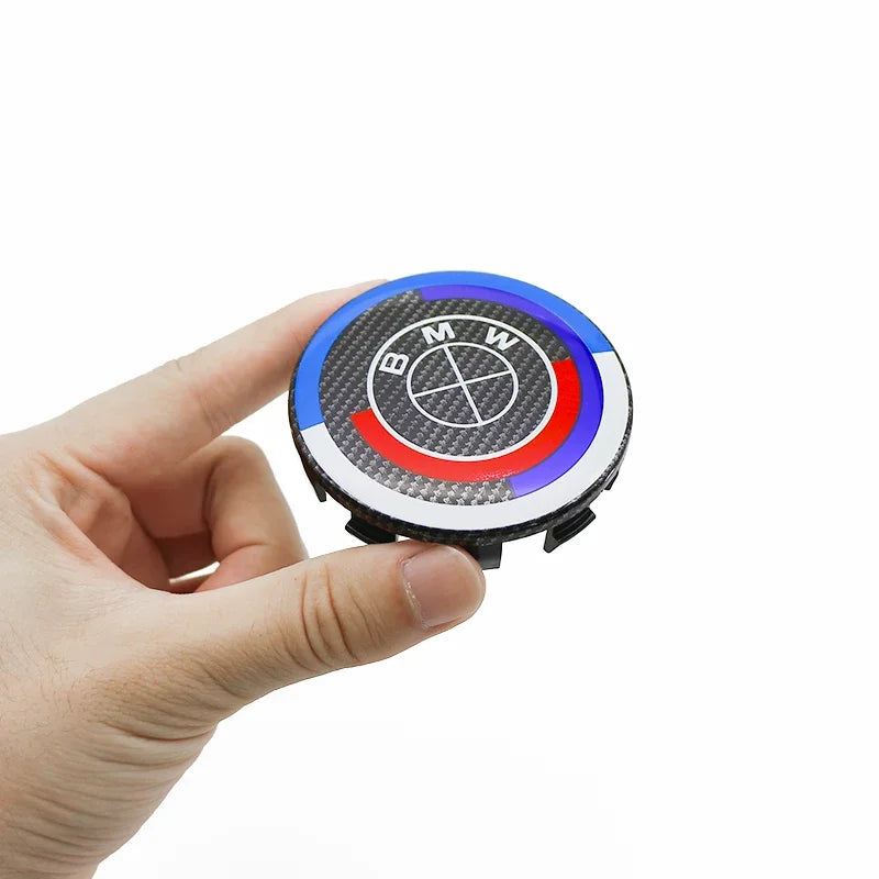 4Pcs 56mm 68mm Carbon Fiber Wheel Center Hub Caps 50th Anniversary Emblem for BMW M Power X5 E46 E90 F10 F30 G20