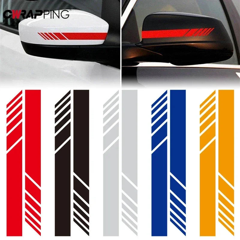Pegatinas de rayas para espejo retrovisor de coche, calcomanías de vinilo reflectantes, decoración de moda, pegatina impermeable, accesorios exteriores