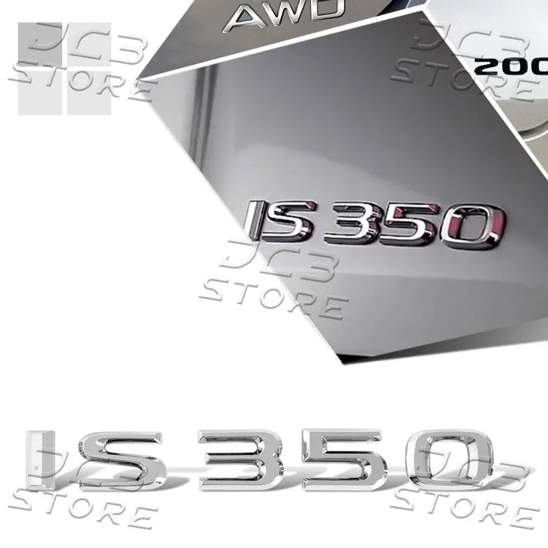 1Pcs 3D Chrome Metal Car AWD Letter Logo Fender side Rear Bumper Trunk Emblem Sticker For Lexus IS200 IS250 IS300 IS350 Decor