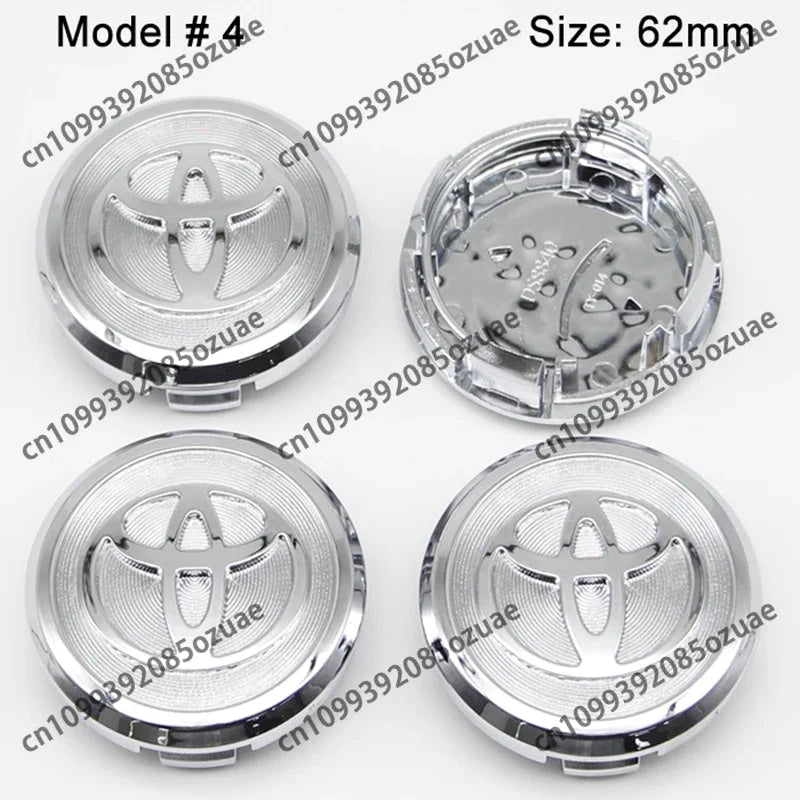 4Pcs 62mm 57mm Car Wheel Center Hub Caps Cover Badge Accessories For Toyota Prado Yaris Hilux Verso Fortuner Supra Corolla Camry